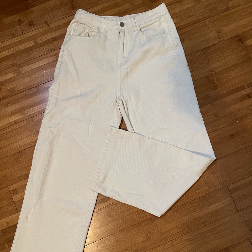 Women's White Straight Pants